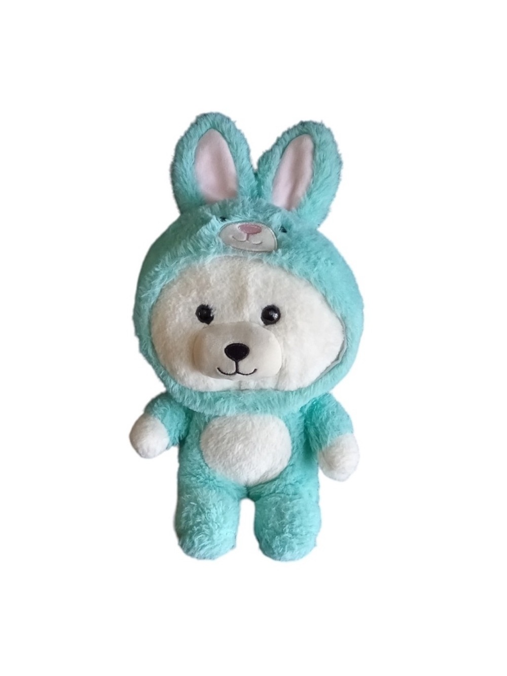 Teal Bunny-Ear Plush Bear Stuffed Animal